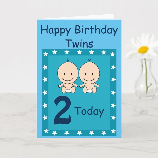Carte 2e anniversaire Twin Boys (Petite plante)