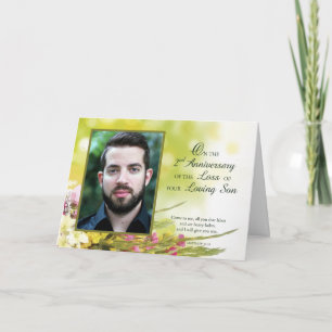 Carte 2nd Anniversary of Loving Son Death Custom Photo