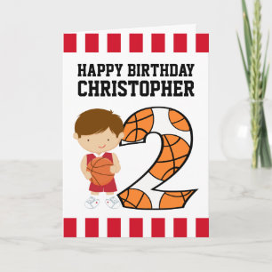 Carte 2nd Birthday Red and White Basketball Player v2