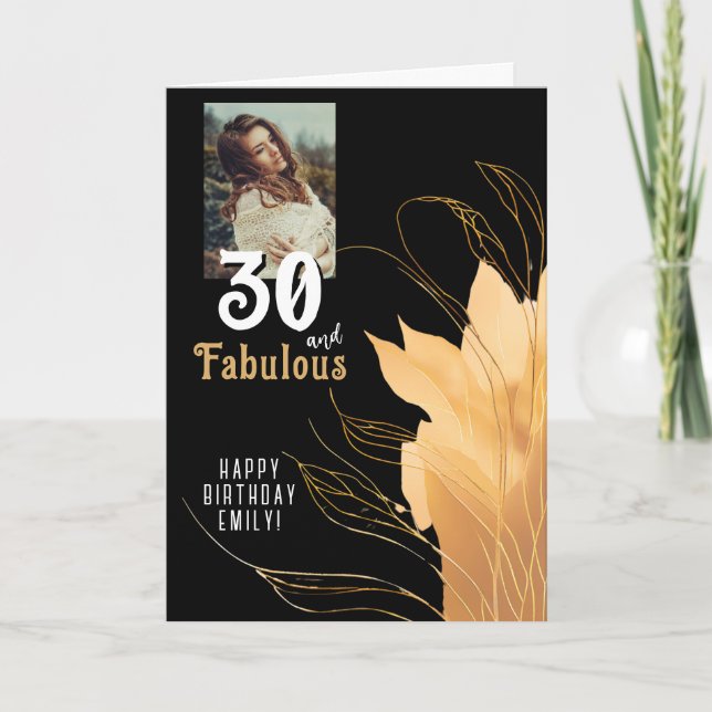 Carte 30 et Fabulous Gold Foliage 30e anniversaire Photo (Devant)