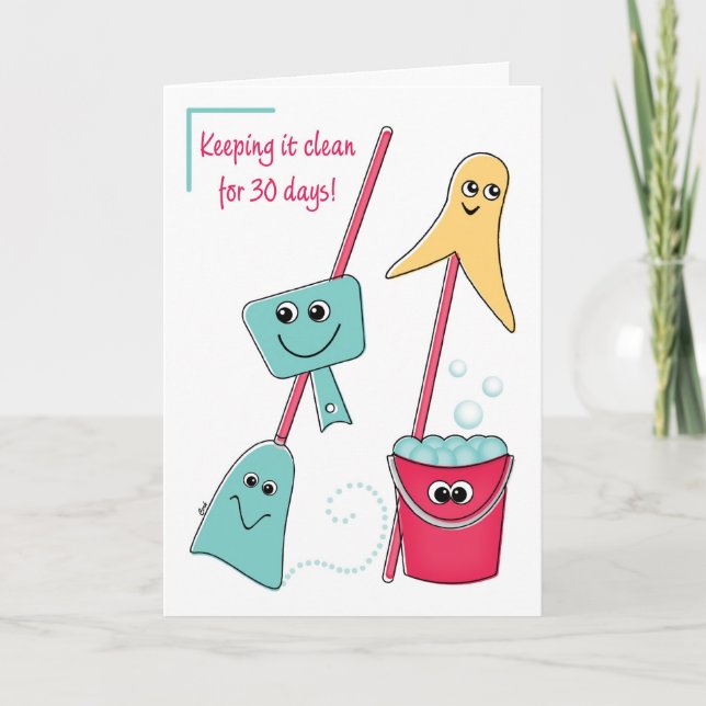 Carte 30 jours Récupération Félicitations Temps de propr (Devant)