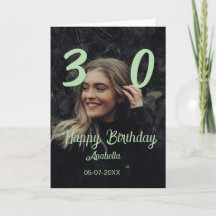 30e anniversaire ajouter nom date année vert paste