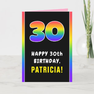 Carte 30e anniversaire : Arc-en-ciel coloré # 30, Nom pe