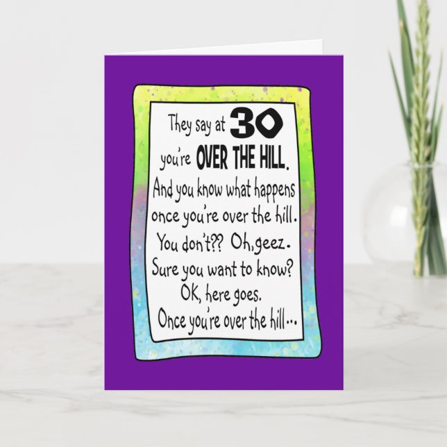 CARTE 30E ANNIVERSAIRE AU-DESSUS DE LA COLLINE ? (Devant)