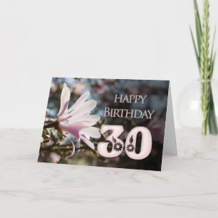 Carte 30e anniversaire avec magnolia