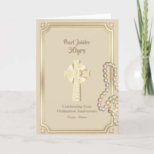 Carte 30e anniversaire de l'Ordination de la Perle Clerg (Devant)