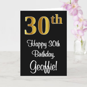Carte 30e anniversaire ~ Elégant Luxueux Faux Gold Look