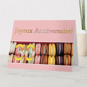 Carte 30e Anniversaire Français de Macaron-Joyeux !