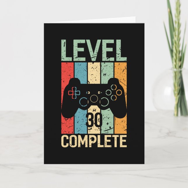 Carte 30e anniversaire Gift Boys Homme Niveau 30 1991 (Devant)