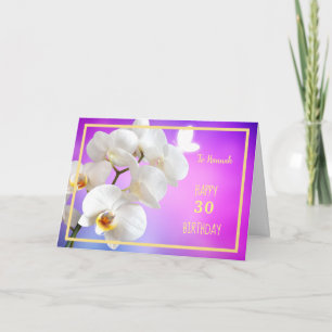 Carte 30e Anniversaire Hannah Orchidées Blanches Cadre É