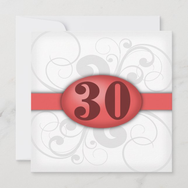 Carte 30e anniversaire ou anniversaire (Devant)