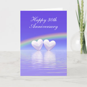 Carte 30e anniversaire Pearl Hearts (Tall)