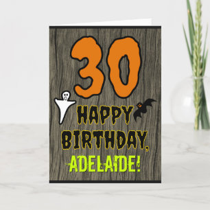 Carte 30e anniversaire : Thème Halloween Éffrayant, Nom