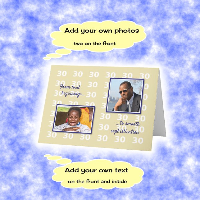 Carte 30e anniversaire vos photos et texte (Créateur téléchargé)
