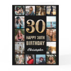 30e Joyeux Anniversaire Black and Gold Photo Colla