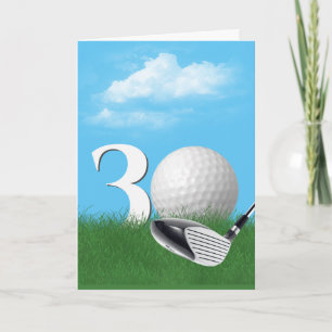Carte 30ème Anniversaire Golf Ball In Grass