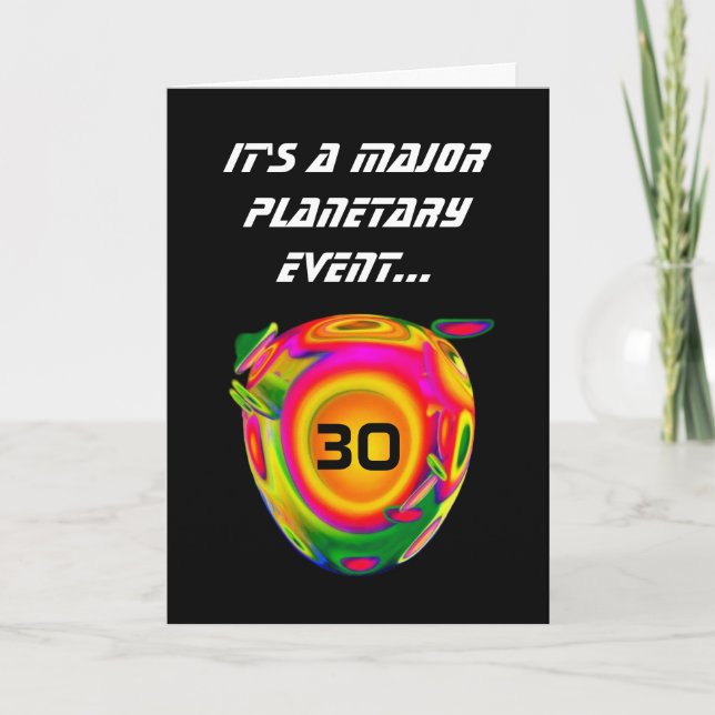 Carte 30th Funny Sci Fi Birthday Planet A02 (Devant)