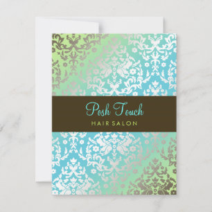Carte 311 Damassé Turquoise & Lime Éblouissant