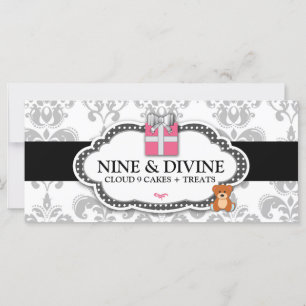 Carte 311 Divine Grey Blanc Damas boîte cadeau & Ours en