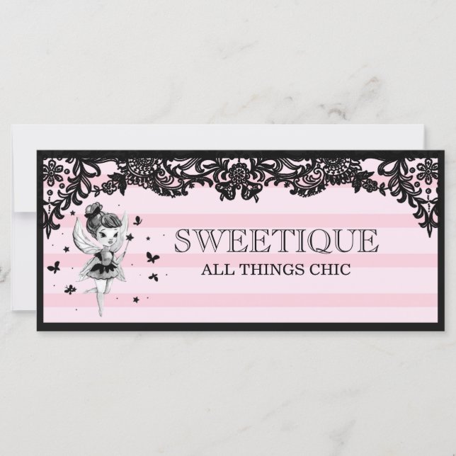 Carte 311 Fairy Sweetique Pink Stripes Certificat cadeau (Devant)