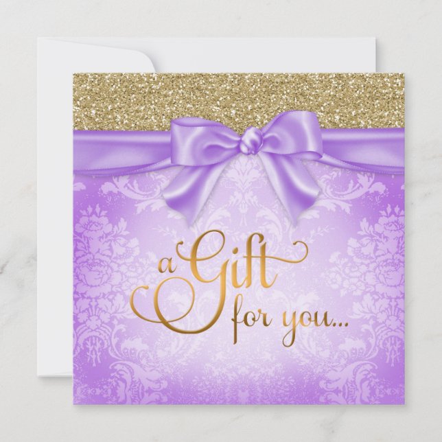 Carte 311 Purple Faux Parties scintillant Certificat cad (Devant)