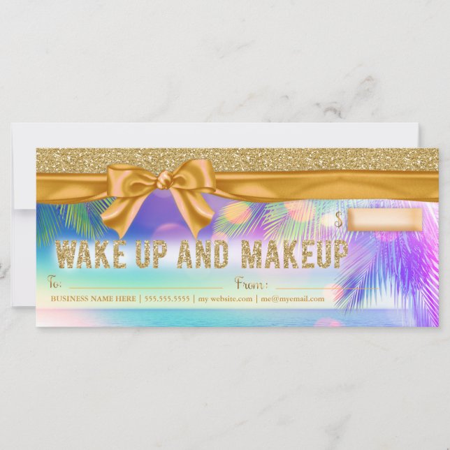 Carte 311 Radiant Palm Wake up Maquillage Certificat cad (Devant)