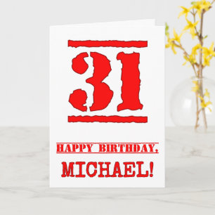 Carte 31e anniversaire : Amusant, Timbre en caoutchouc r