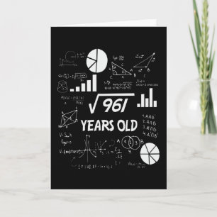 Carte 31e anniversaire Carré mathématiques racine 31 ans