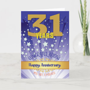 Carte 31e anniversaire de rétablissement chiffre gras
