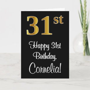 Carte 31e anniversaire ~ Elégant Luxueux Faux Gold Look 