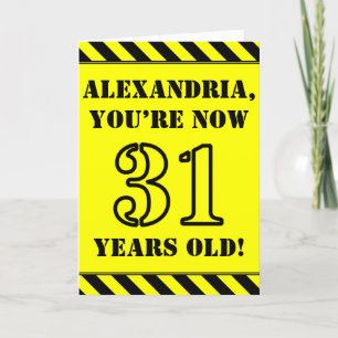 Carte 31e anniversaire : Jeu de style de crayon amusant 