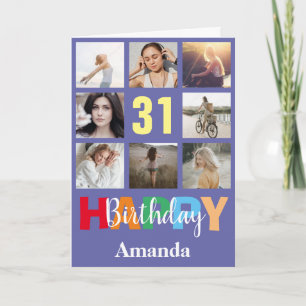 Carte 31e Joyeux Anniversaire Photo Collage Moderne