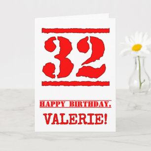 Carte 32e anniversaire : Amusant, Timbre en caoutchouc r