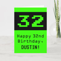 32e anniversaire : Nerdy / Geeky Style "32" et nom