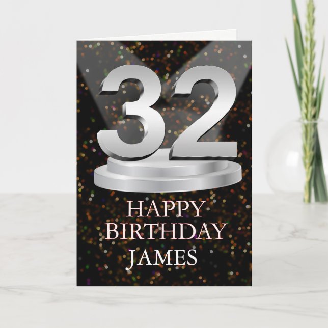 Carte 32e anniversaire Points saillants Ajouter une cart (Devant)