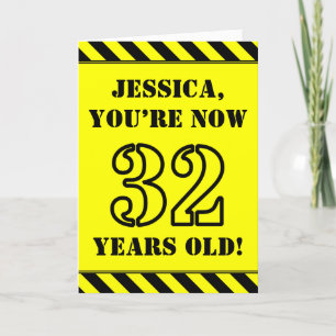 Carte 32e anniversaire : texte de style crayon amusant, 