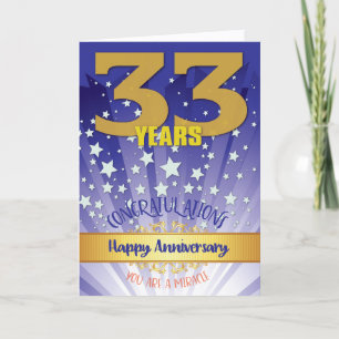 Carte 33 Anniversaire de la reprise Numéros gras