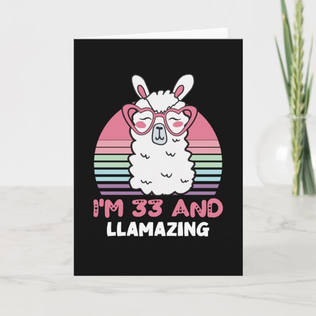 Carte 33 ans Anniversaire lamazing 33ème anniversaire Ll (Devant)