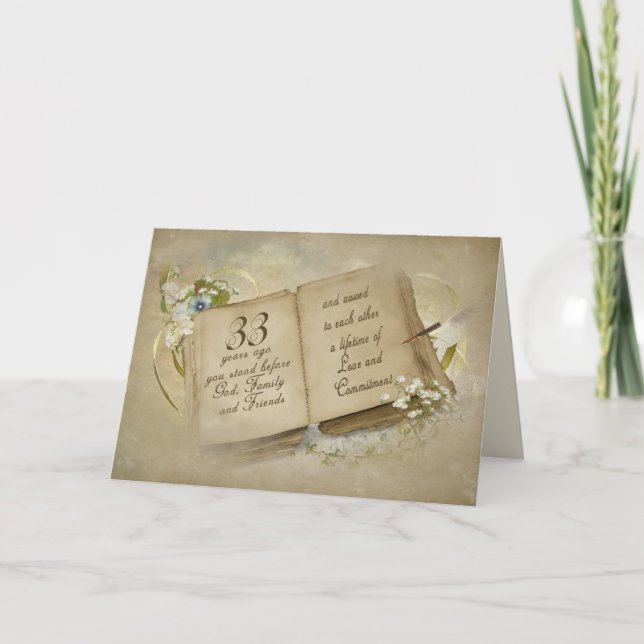 Carte 33e Anniversaire du Mariage Anniversaire Ancien Li (Devant)