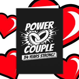 Carte 34 ans Comic Super Power Couple 34e anniversaire