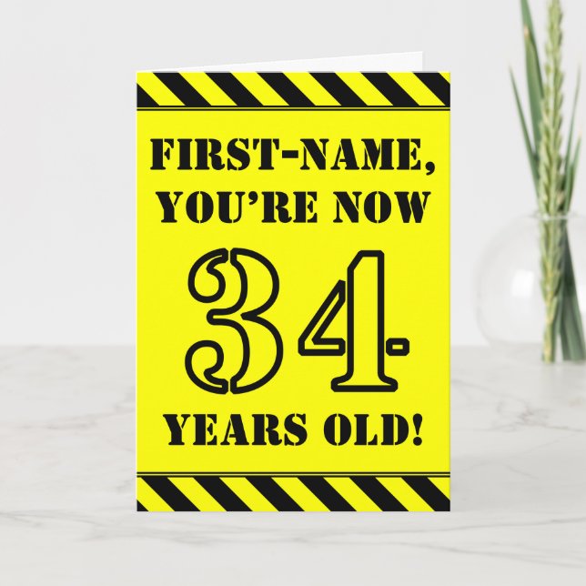 Carte 34e anniversaire : Jeu de style de crayon amusant  (Devant)