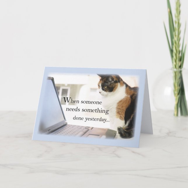 Carte 3588 Admin Pro Cat Ordinateur, Humour (Devant)