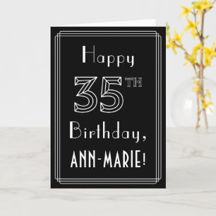 Carte 35e anniversaire : Art Déco Style # 35 & Nom perso
