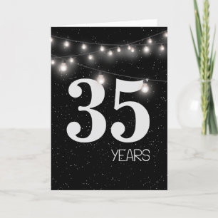 Carte 35e anniversaire avec lumières et étoiles