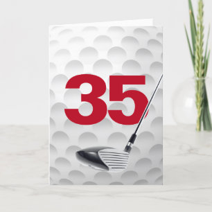 Carte 35e anniversaire Golf Ball Design