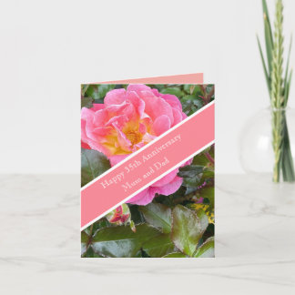 Carte 35e anniversaire Mariage Rose corallien