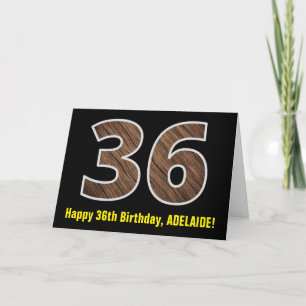 Carte 36e anniversaire : Nom + Faux Motif de grains de b