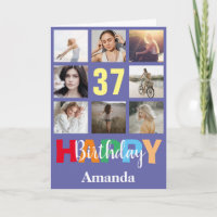 37e anniversaire heureux Collage photo moderne