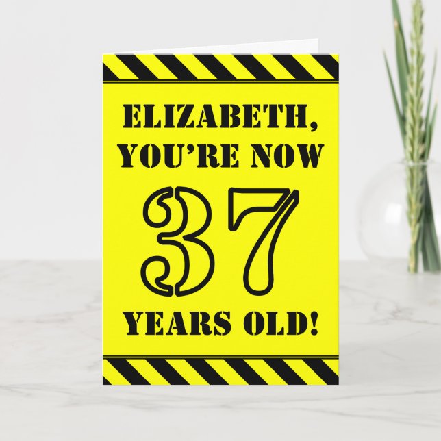Carte 37e anniversaire : Jeu de style de crayon amusant, (Devant)