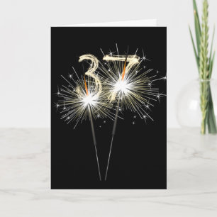 Carte 37e anniversaire Sparklers en noir